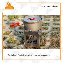 Stainless steel mini pocket picnic wood burning stove lightweight windproof stove camping